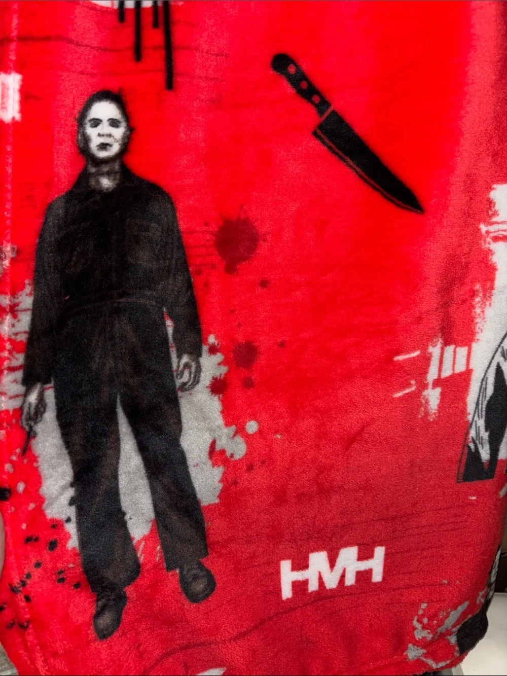 New Release Michael Myers Halloween blanket, graphic red background
